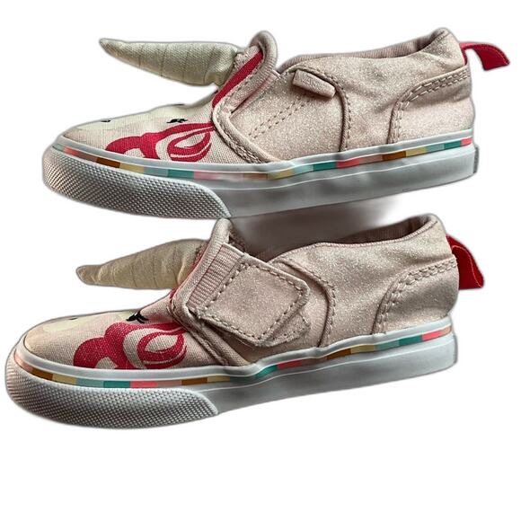 VANS "ASHER" Unicorn Pink Glitter Slip on Shoes US Size 7 - Picture 2 of 8
